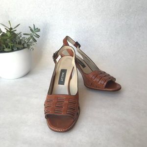 Bally Lotus Open Toe Leather Sandals